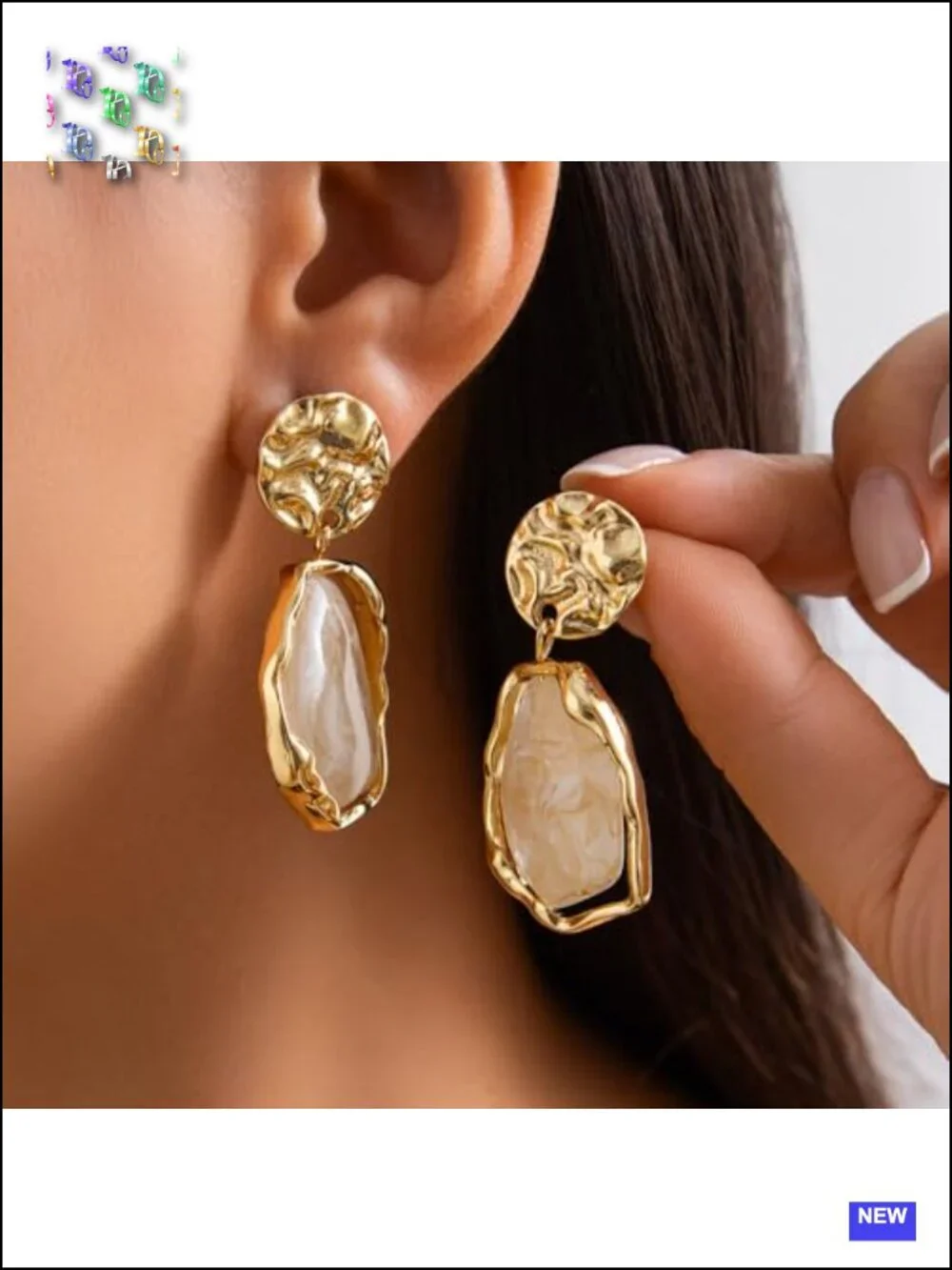 Vintage Irregular Crystal Dangle Drop Earrings Long Exaggerated Geometric